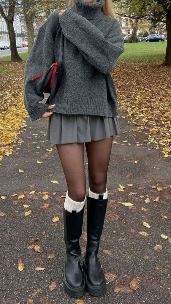 woman wearing sweater with boots